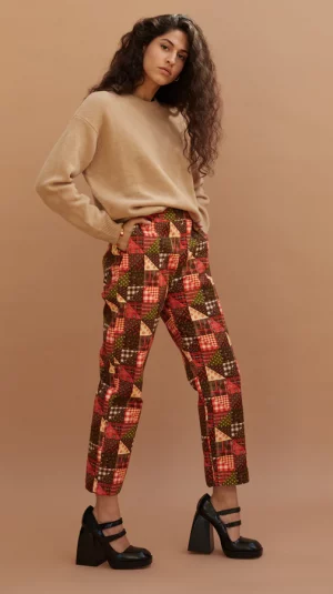 Shrimps Patchwork Red Trousers