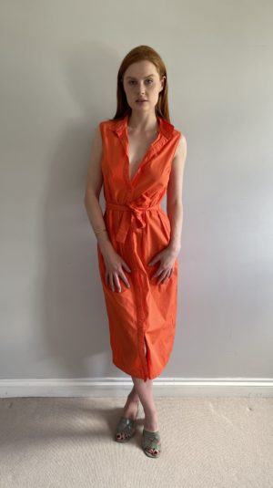 Iris & Ink Orange Midi Dress