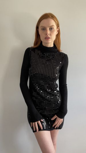 Alice And Olivia Black Sequin Dress