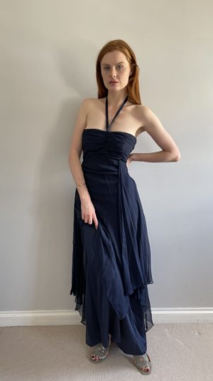 Jane Wilson Marquis Strapless Silk Chiffon Dress