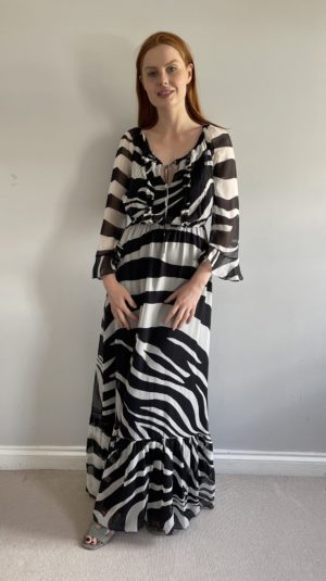 Diane Von Furstenberg Simona Zebra Maxi Dress