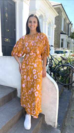 Stine Goya Orange Floral Maxi Dress