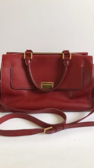 Smythson of Bond Street Red Leather Handbag