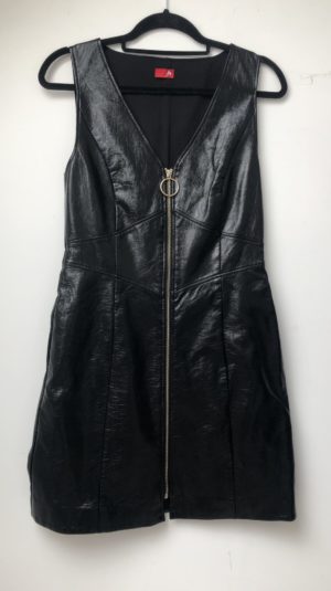Kitri Faux Leather Black Mini Dress