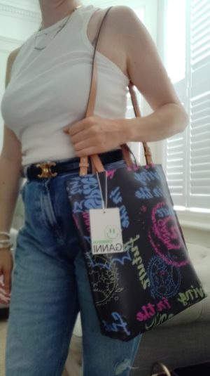 Ganni Women’s Printed Tote bag – Carmine Rose