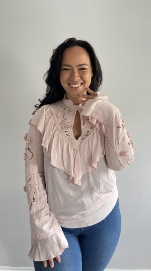See By Chloe Ruffle Pink Blouse