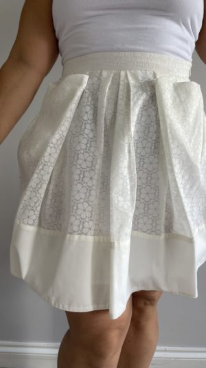 See By Chloe Pleated Mini White Skirt