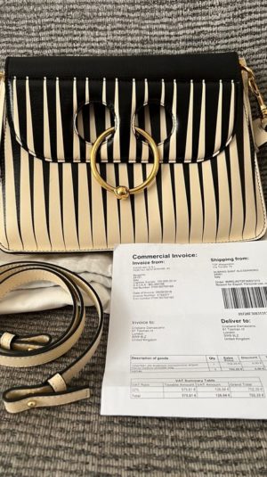 J.W Anderson Monochrome striped Pierce bag