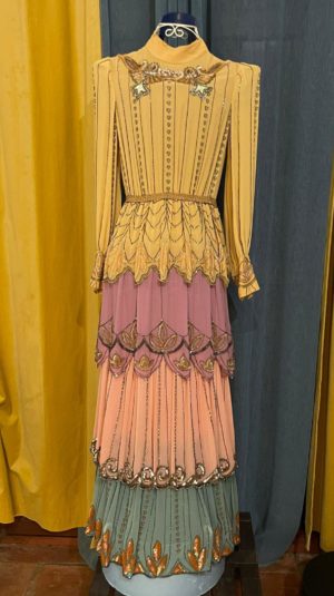 Gucci High Neck Tiered Gown