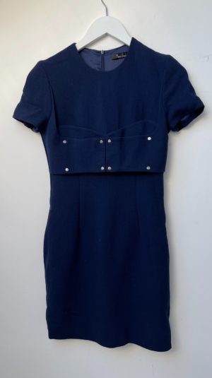 Marios Schwab Mini Wool Navy Dress KH