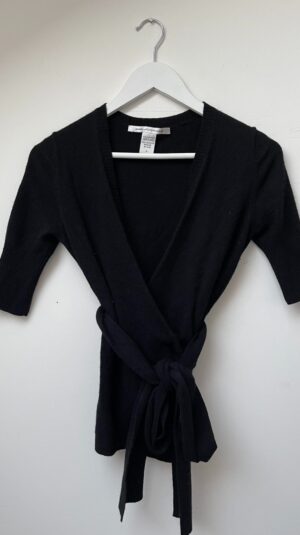 Diane Von Furstenberg Black Wool Cardigan