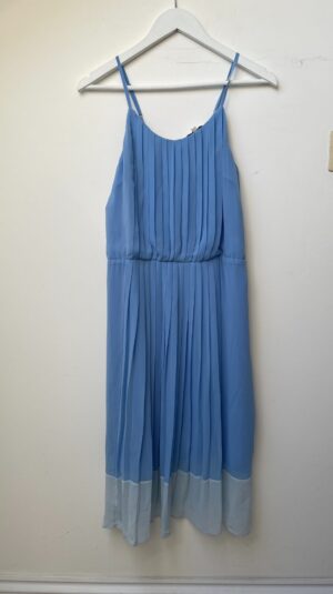 Sandro blue pleated knee length dress