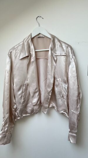 Attico Baby Pink Satin Blouse With Tie