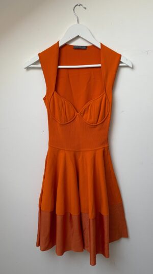 Alexander Mqueen Orange Bustier A-line Dress