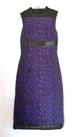 Christopher Kane Purple Printed Leather Trim Dress