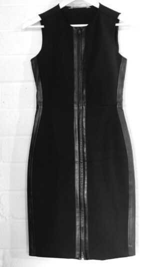 Reed Krakoff Leather Trim Black Dress