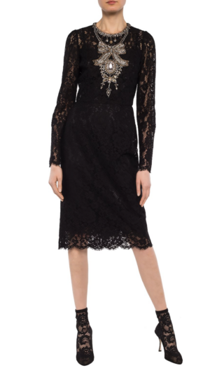 Black Embellished Dolce & Gabbana Lace Dress