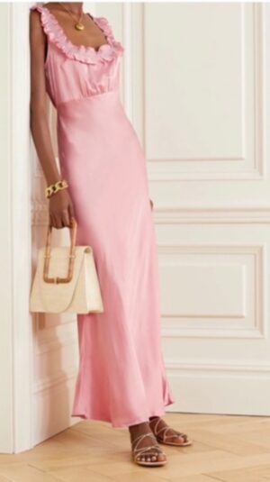 Doen Nola silk maxi pink