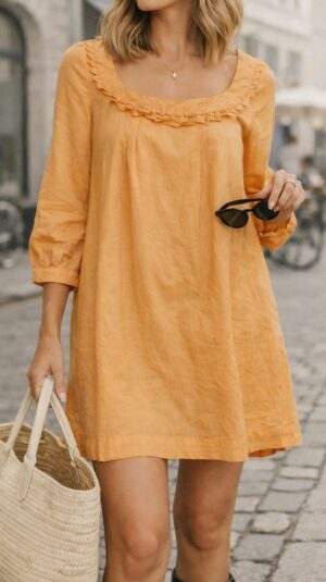 Designers Remix Collection peach cotton dress