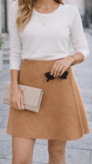 By Malene Birger Krissah camel mohair skirt